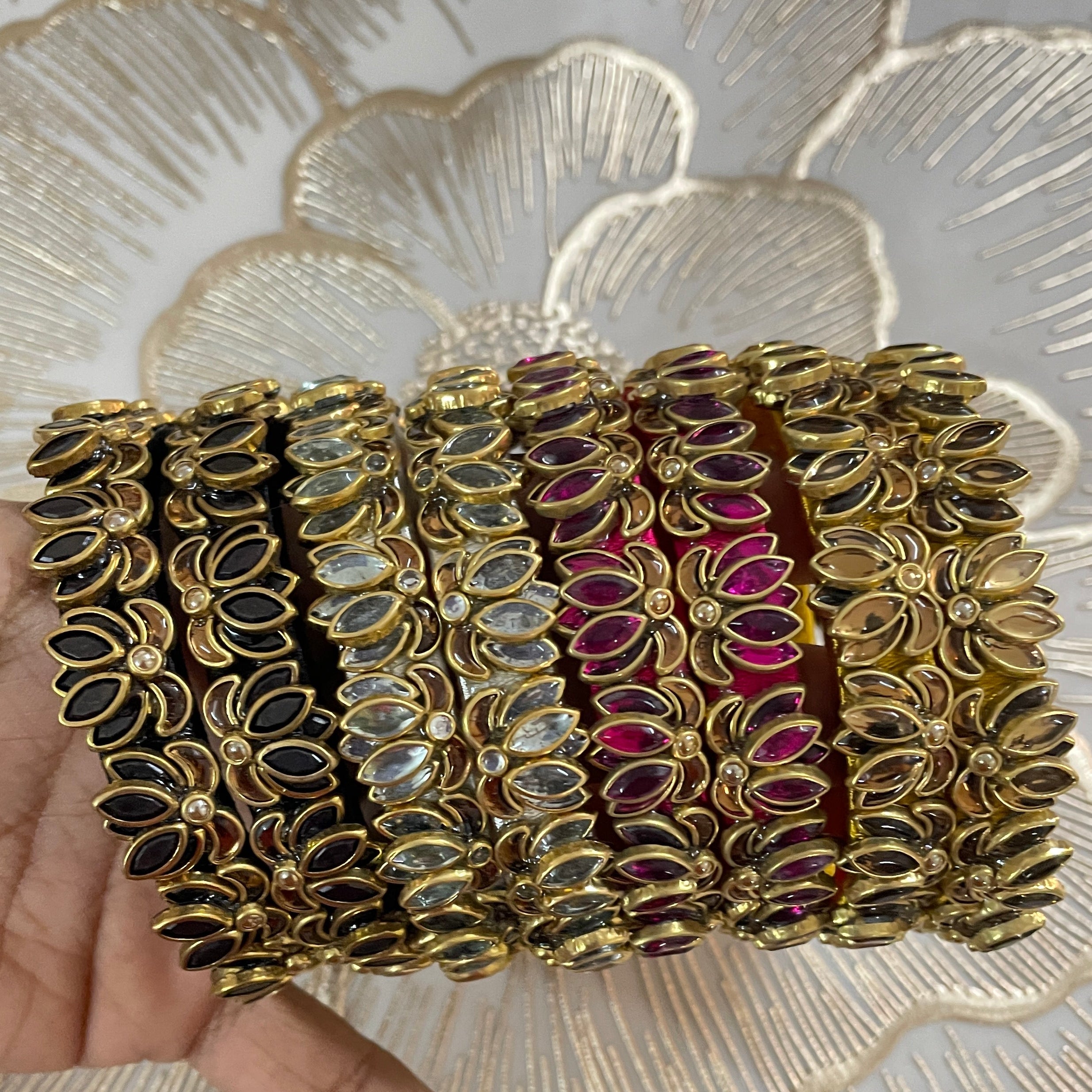 Lotus Border bangles